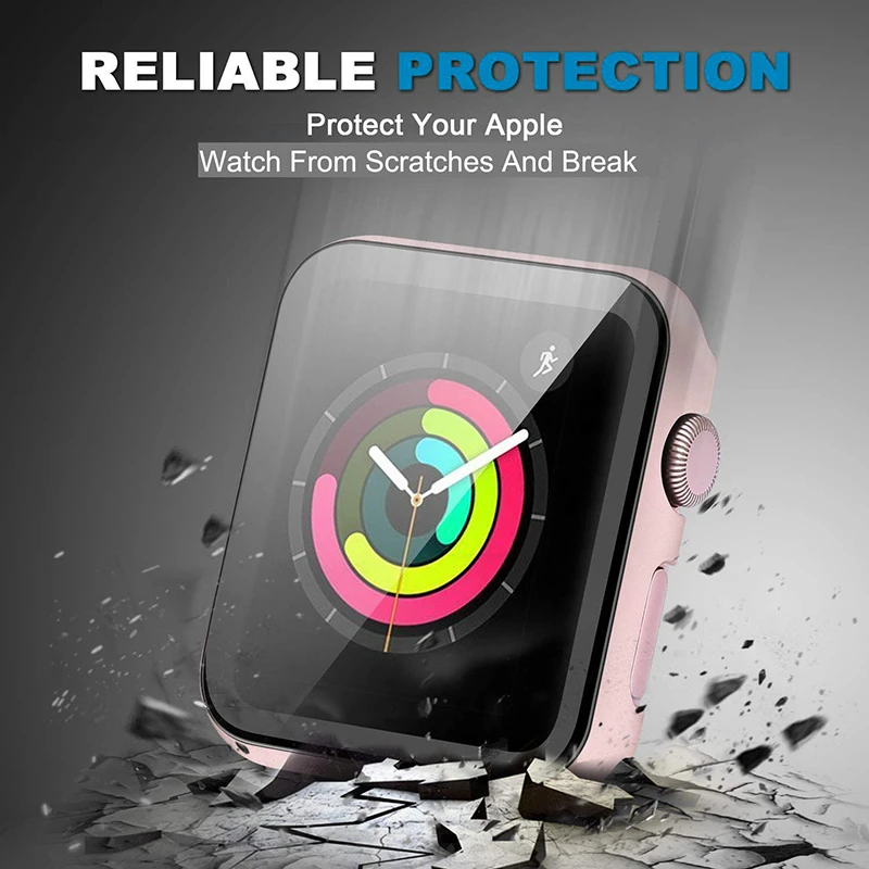 Металлический корпус для Apple Watch 44 мм 40 защитная пленка экрана iwatch 42 38 серии 5 4 3 2 1 HD
