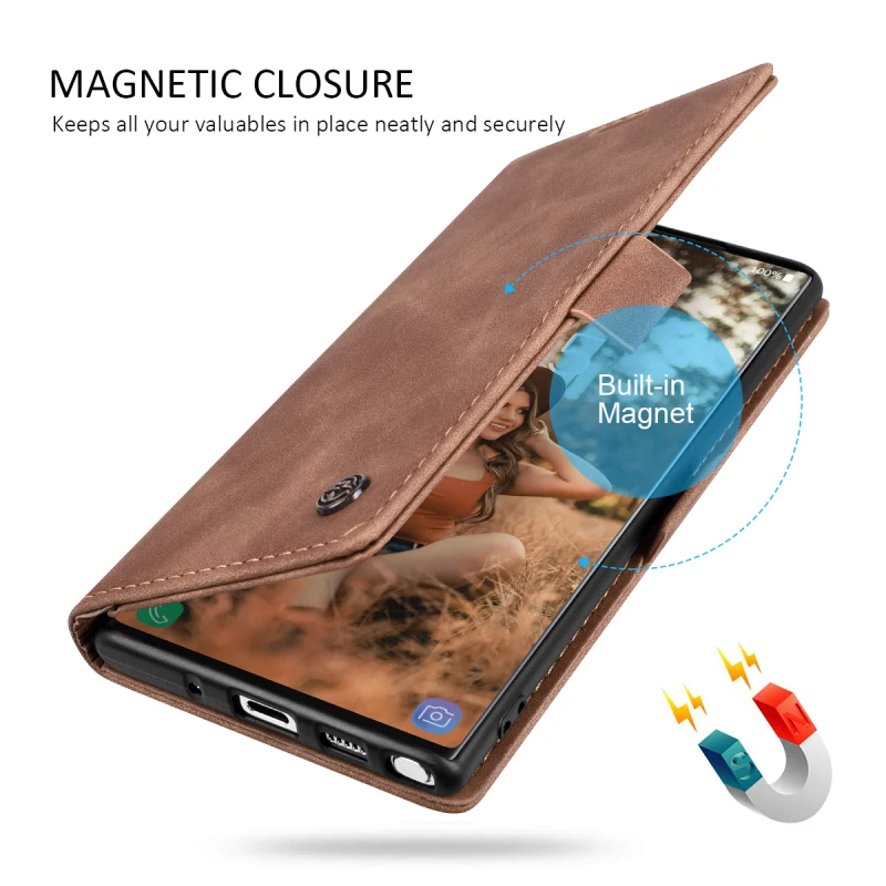 Роскошный кожаный чехол-бумажник для samsung Galaxy Note10 S10 S9 Plus S10e чехол PU флип-чехол для Galaxy A70 A50 A20e A40 чехол