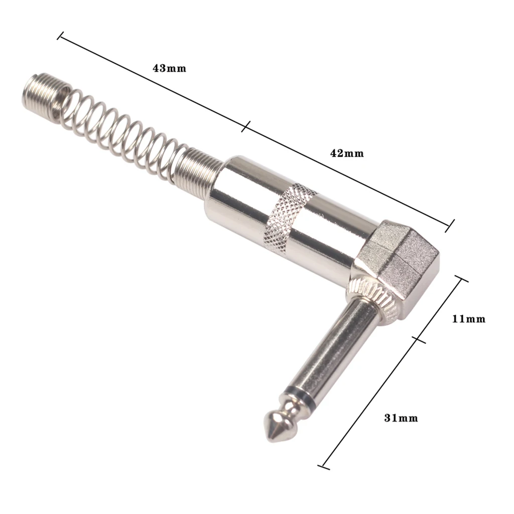 

2 Pack 6.35mm 1/4inch Mono DIY Jack Connector Micophone Audio Instruments