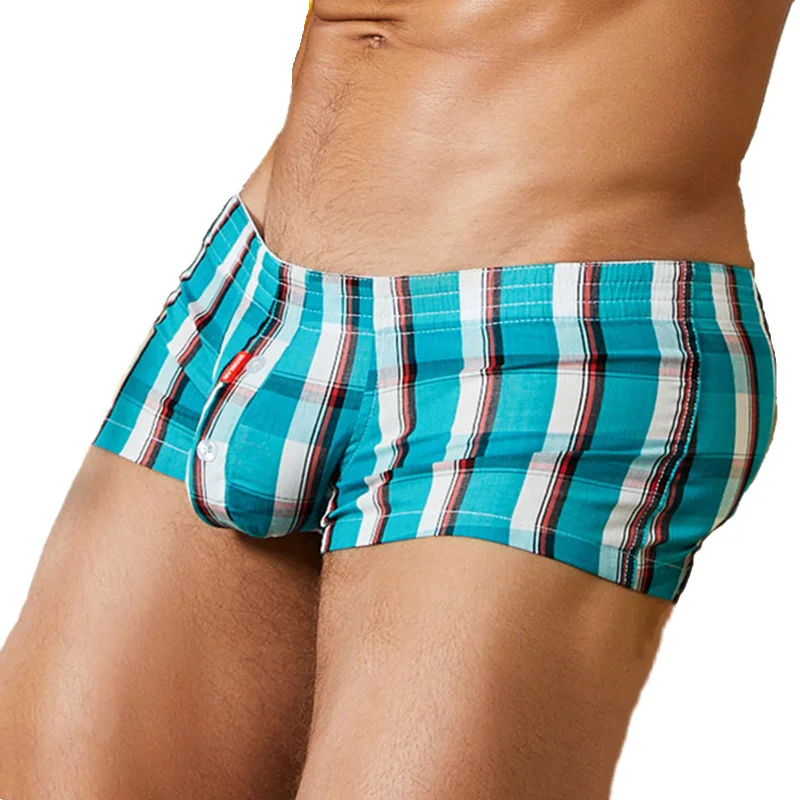 Men's Underwears Boxers Cotton Underpants High Quality Underwear Panties Boxer Shorts Plaid Point Soft Comfortable Lounge Loose