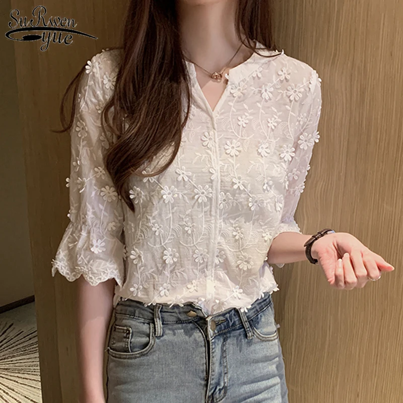 plus size blouses Slim Shirt 2021 Summer The New Fashion Women Short Shirt Stitching Shirt Round Neck Short Sleeve Women Tops and Blouse 2575 50 sexy blouses for women