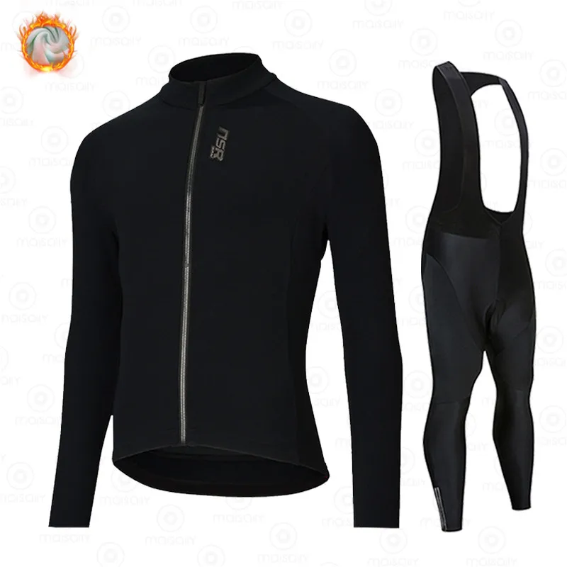 

2022 NSR Winter Thermal Fleece Cycling Jersey Set Men Mountian Bicycle Clothing Wear Ropa Ciclismo New Bike Racing Clothing