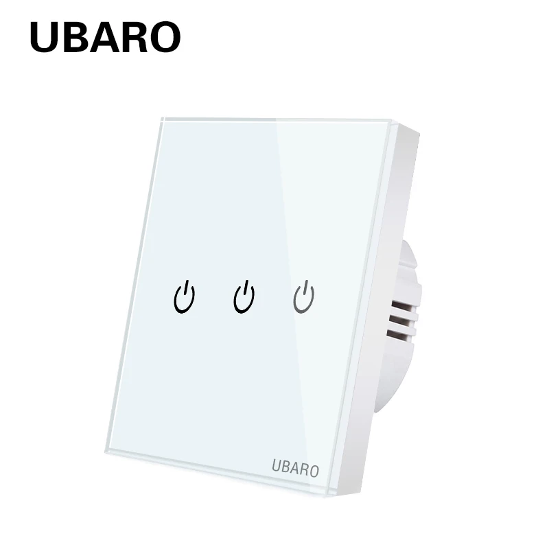 UBARO EU черный кристалл стеклянная панель настенный светильник сенсорный