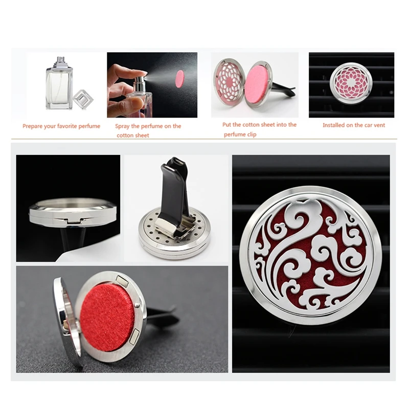 Автомобильный Ароматерапевтический диффузор для эфирного масла с 10 сменными