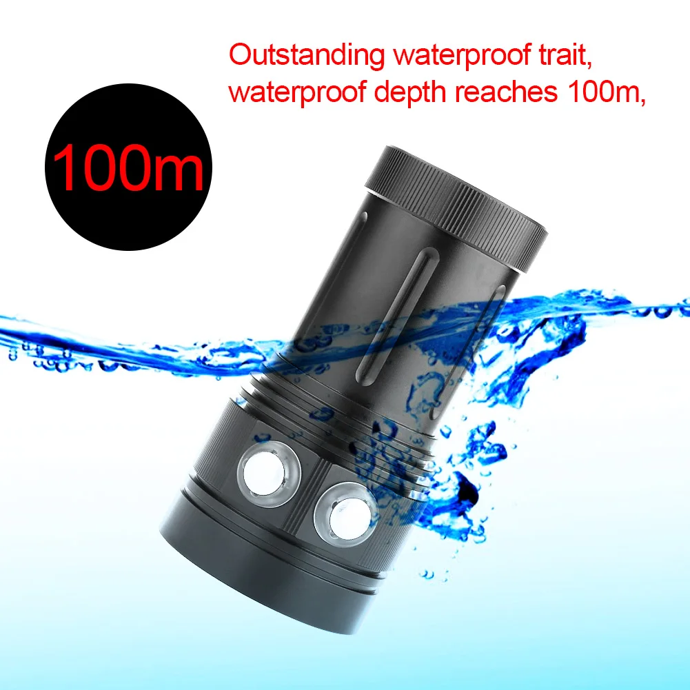 Яркий светодиодный фонарик для дайвинга 15 x L2 подводный из алюминиевого сплава