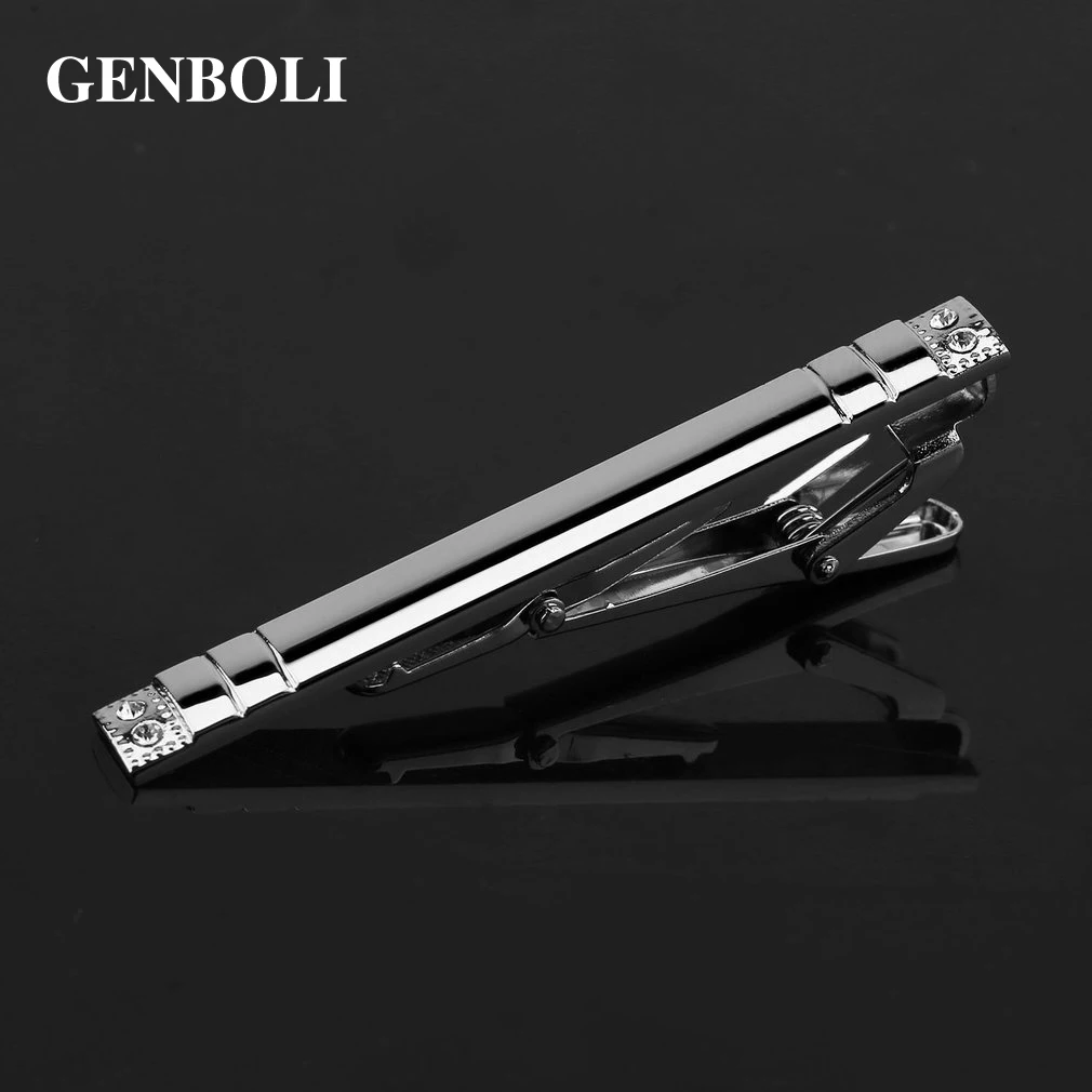 GENBOLI, корейский стиль, джентльмен, классический, нержавеющая сталь, Стандартный, серебряный зажим для галстука, застежка, булавки, бизнес стиль, Прямая поставка, хит