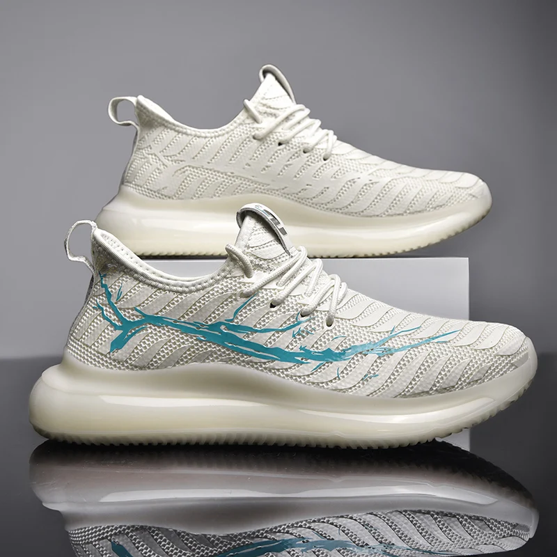 

2021 Fashion Breathable Shock Absorption Light Men's Sneakers Autumn High Elasticity Plus Size 39~47 Man Sport Running Shoes
