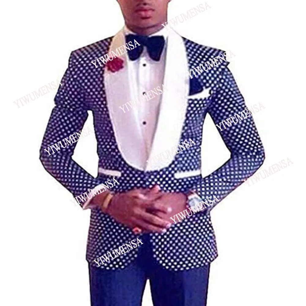 

White Satin Peaked Laple Men Suits For Wedding Slim Fit Blazers Tailor-Made Single Breasted Jacket With Black Pants Groom Wear