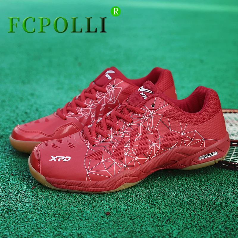 

Новое поступление, мужские и женские туфли для бадминтона, синие, красные туфли для настольного тенниса, пара носимых спортивных туфель, диз...