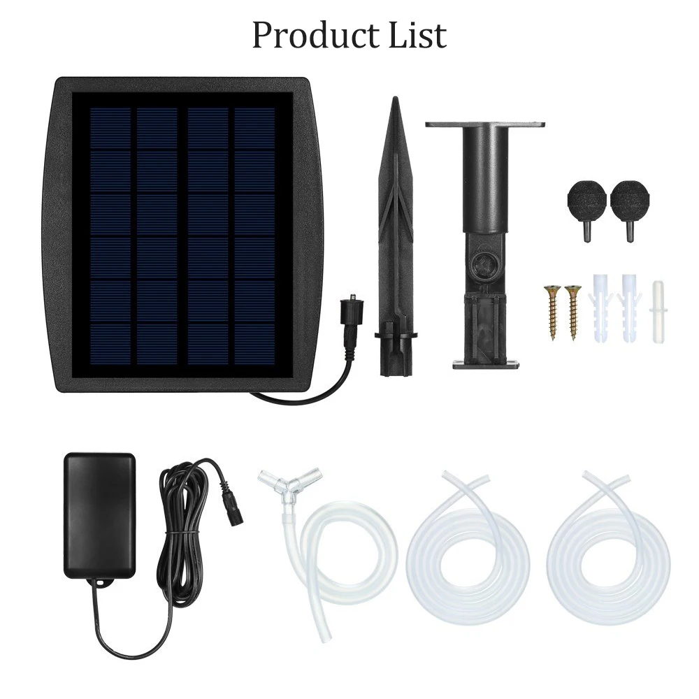 

Solar Powered/DC Charging Water Mini Aquarium Air Pump Plant Fish Tank Oxygen Air Compressor Aerator Air Flow Maker Oxygen Pump