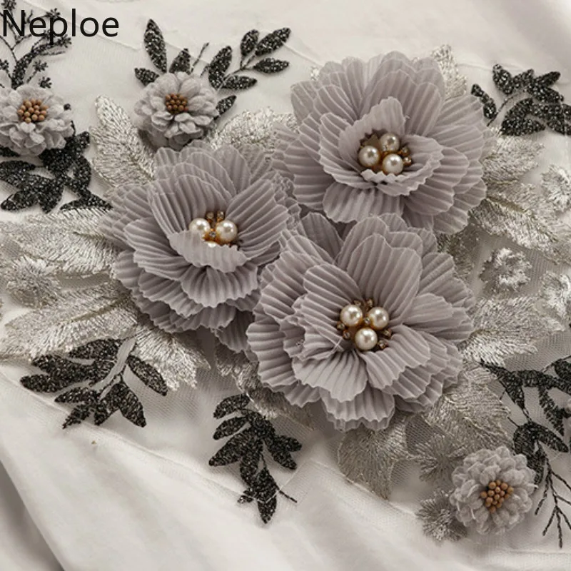 Neploe женский костюм из двух предметов Лето 2019 с аппликацией бисером и круглым