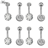 miqiao 2 pcs european and american piercing jewelry new product stainless steel belly button nail