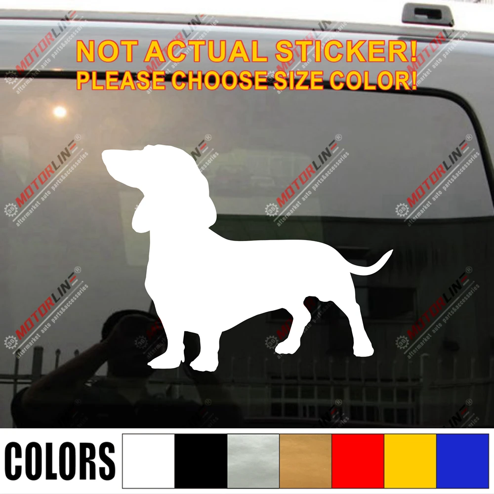 Наклейка на машину с изображением таксы собаки щенка выберите размер и цвет вы