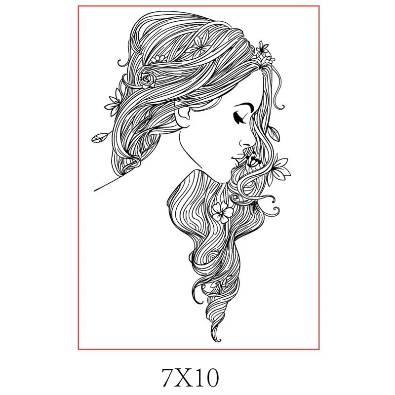 Идеальные прозрачные штампы с боковым лицом для девочек красивым