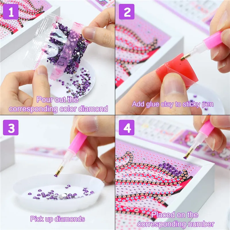 

5D Diamond Painting Kits for Kids Beginner Easy DIY Crystal Art Full Drill Painting by Number Kits without Frame for Children