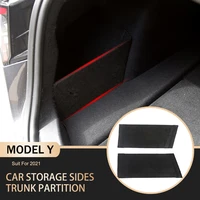 2pcs car storage sides trunk partition for tesla model y 2021 auto organizer bag box modification accessories