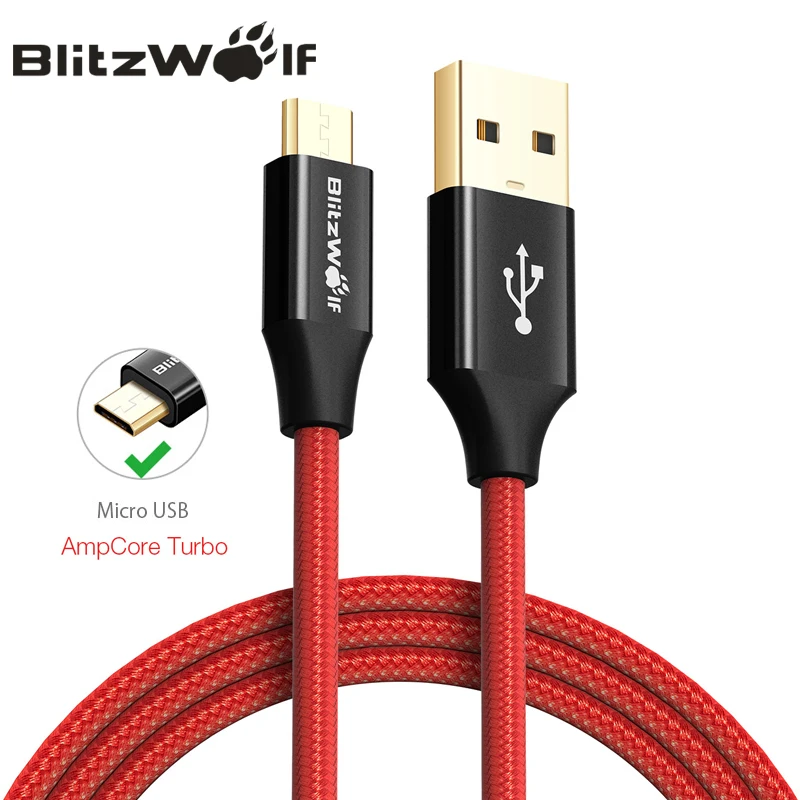 BlitzWolf, Micro USB кабель, Android, кабель для передачи данных, 0,9 A, кабели для мобильных телефонов, зарядный кабель для телефонов, 1,8 м, 2,5 м, М, для смартфонов samsung