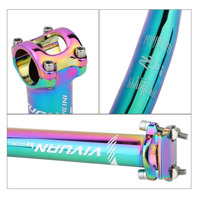 

Colorful MTB Handlebar Set 720mm Flat Rise Handlebar +7 60/80mm Stem +27.2//31.6mm*400mm Seatpost Bicycle Parts