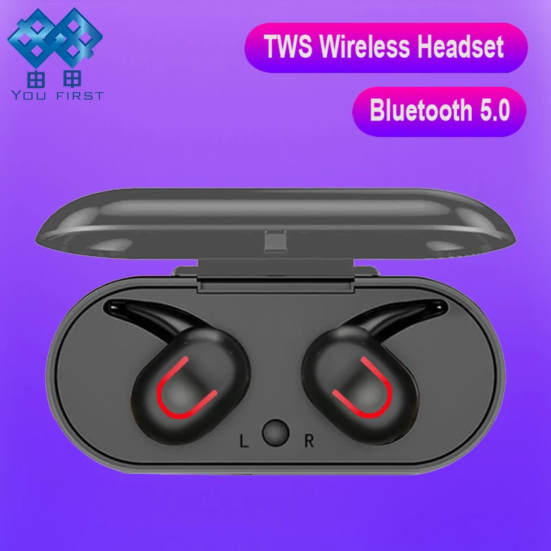 YOU FIRST TWS Bluetooth наушники 5 0 гарнитура блютуз беспроводные HD стерео с зарядной