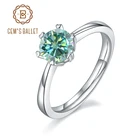 GEM'S BALLET 585 14K 10K 18K золото 925 Серебряное кольцо с ножом круглые зеленые Муассанит солитер обручальное кольцо для женщин Свадьба