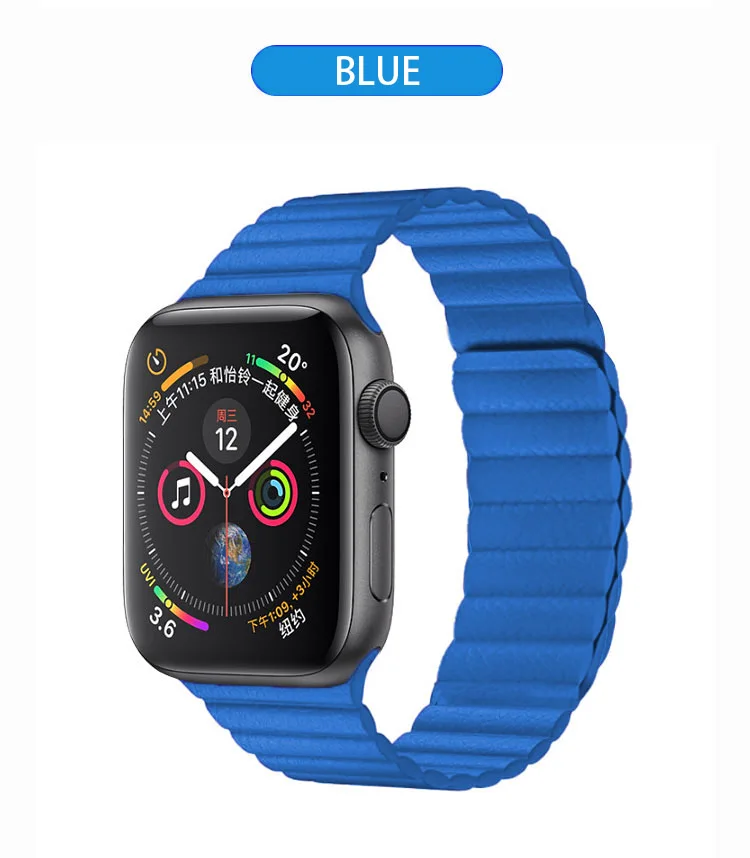 Новые 40/44 мм, ремешок для наручных часов Apple Watch Series 5 4 Нержавеющая сталь Магнитная застежка кожаный ремешок для наручных часов для Apple Watch Series 1 2 3