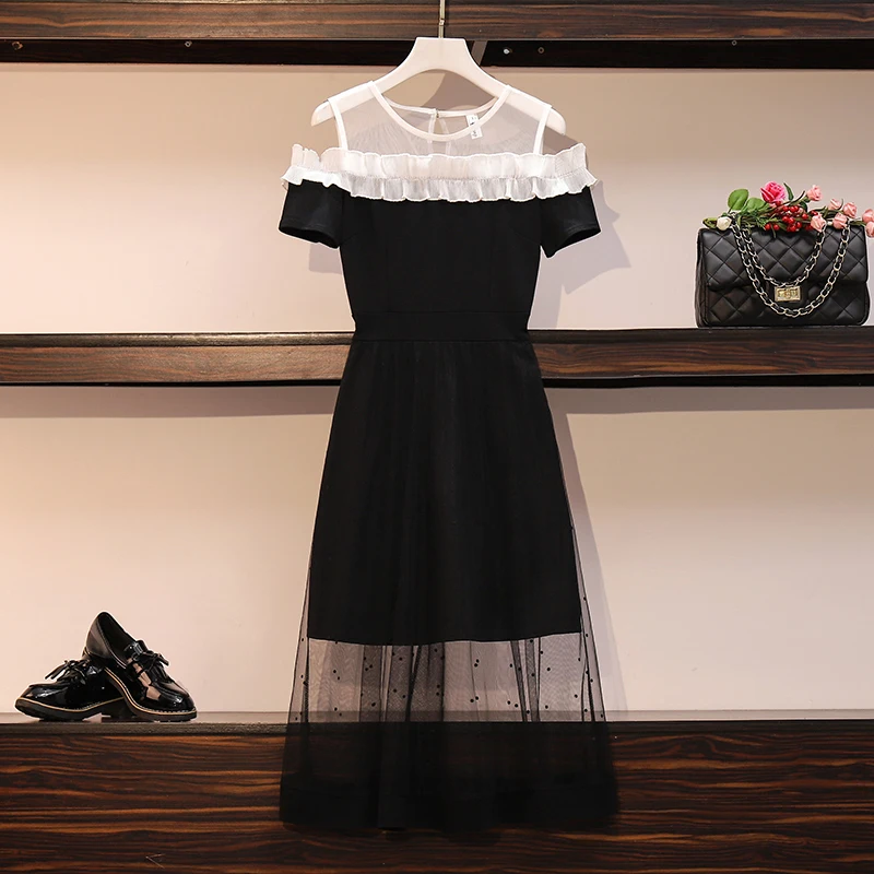 Женское Сетчатое платье-трапеция с оборками элегантное вечернее платье круглым