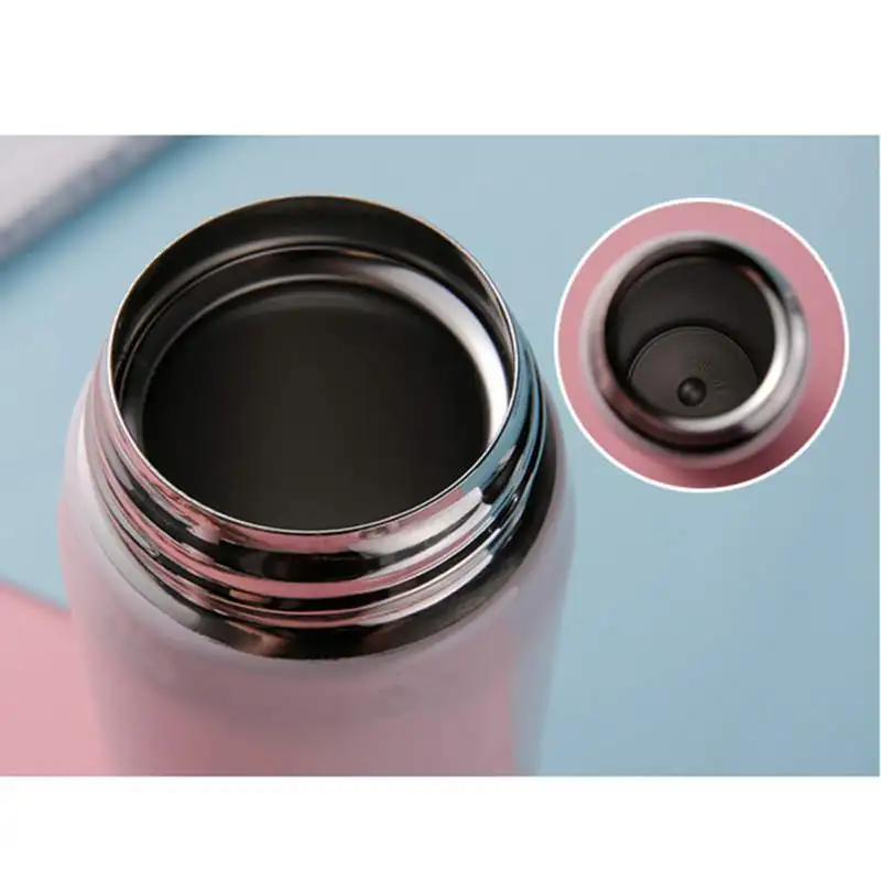 Забавный розовый кот шаблон герметичная Термокружка термос чашка вакуумная