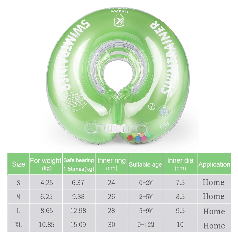 

Baby Swimming Ring Inflatable Circle Swim Ring Neck Infant Swimming Baby Bath Safety Neck Float Circle Bathing