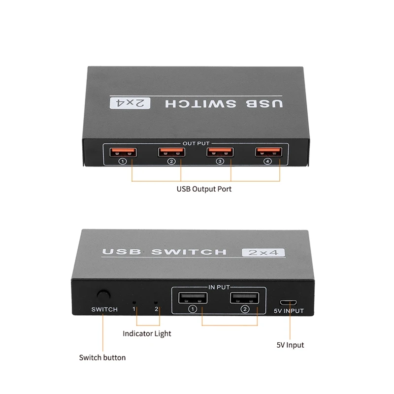 Usb коммутатор 2X4 периферийный 2 компьютера разделяющие 4 usb устройства Usb2.0