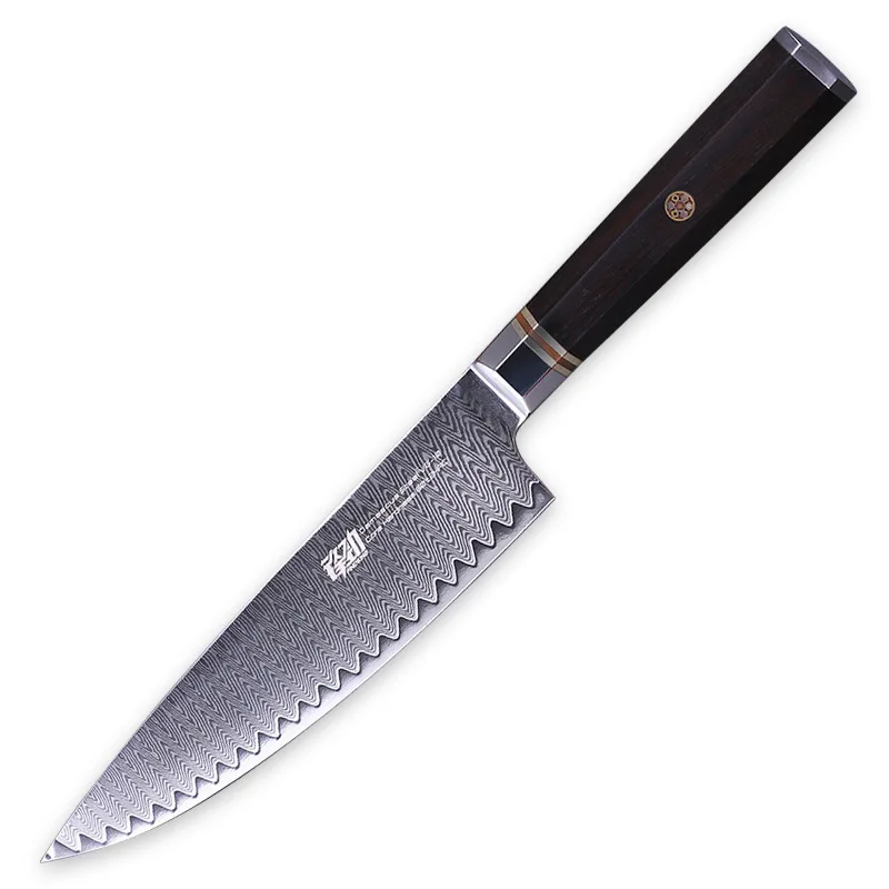 

FINDKING Damascus chef knife ebony 8 inch slicing knife Japanese sharp fish knife