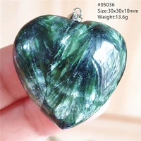 genuine natural green seraphinite pendant love water drop seraphinite heart necklace women men clinochlore crystal aaaaaa