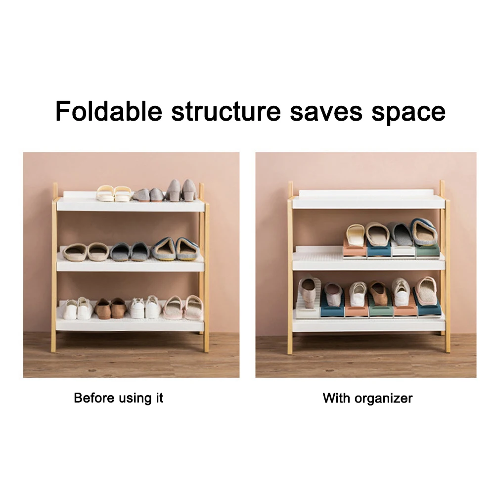 

Shoe Slots Organizer Adjustable Shoe Stacker Durable Double Layer Shoe Rack for Closet Organization