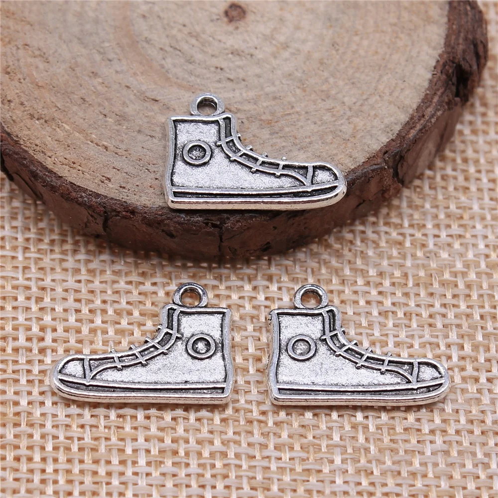 

20pcs 15x20mm Skate Charms Antique Silver Plated Charms Jewelry Findings For Jewelry Making