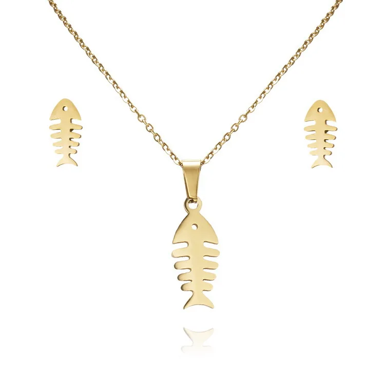 Симпатичные Детские комплекты для женщин ювелирный набор из нержавеющей стали