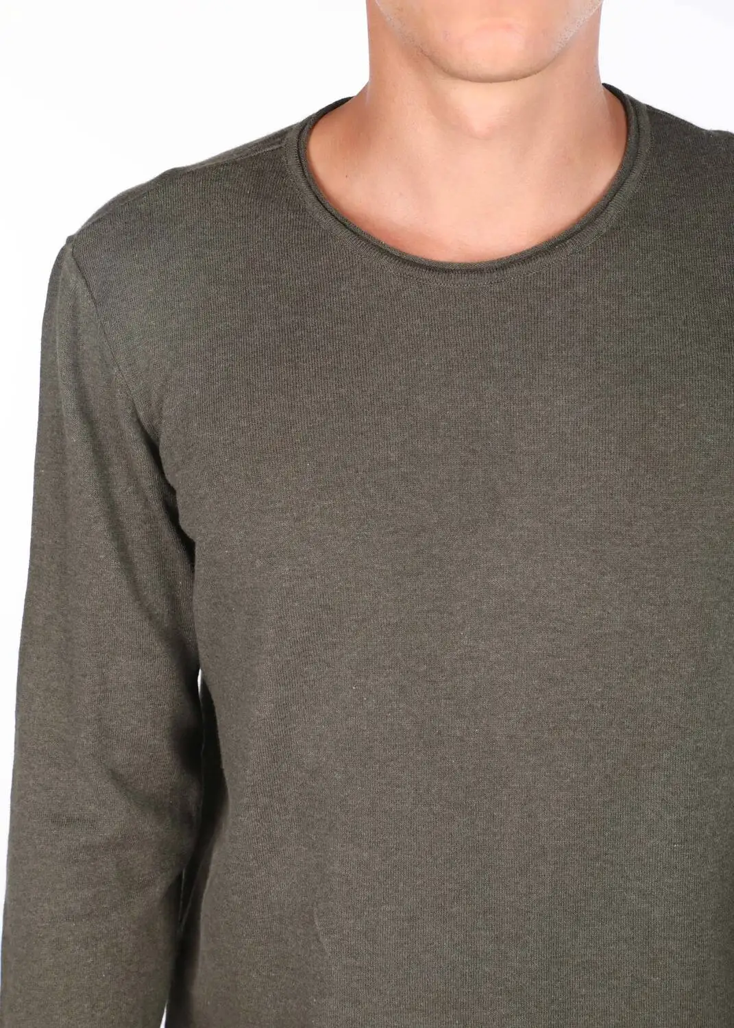 

nce Haki Erkek Bisiklet Yaka Triko Kazak