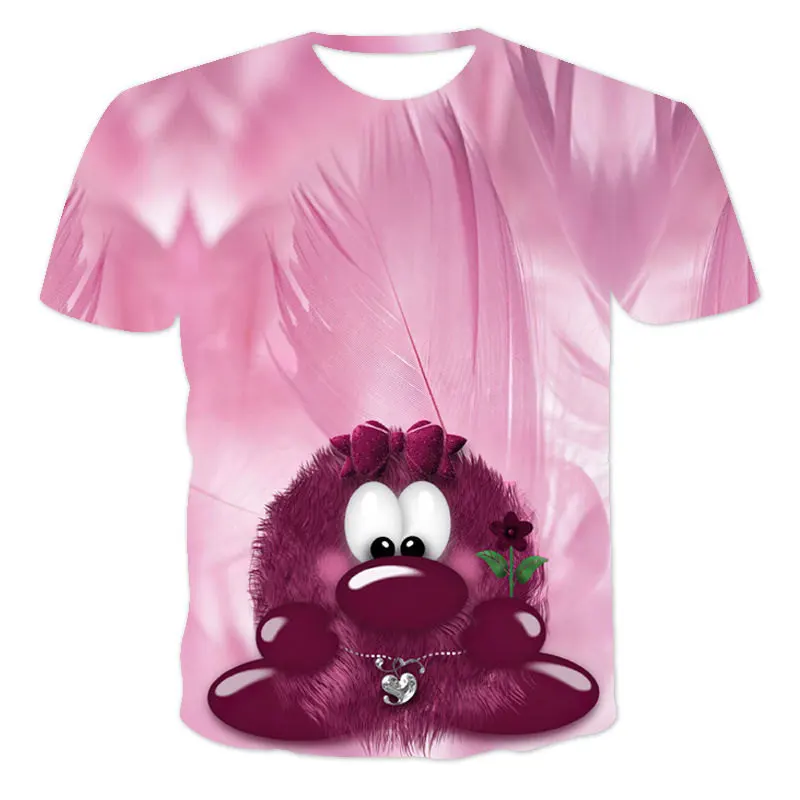 

Anime Cartoon Spring And Summer New Boys And Girls 3D Pattern Short-Sleeved T-Shirt O-Neck Boys And Girls Hip-Hop Cartoon 4T-14T