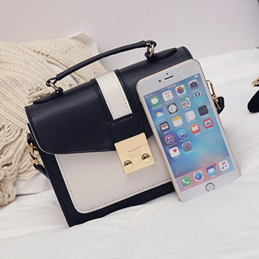 Женская сумка Повседневная на одно плечо искусственная кожа контрастный цвет