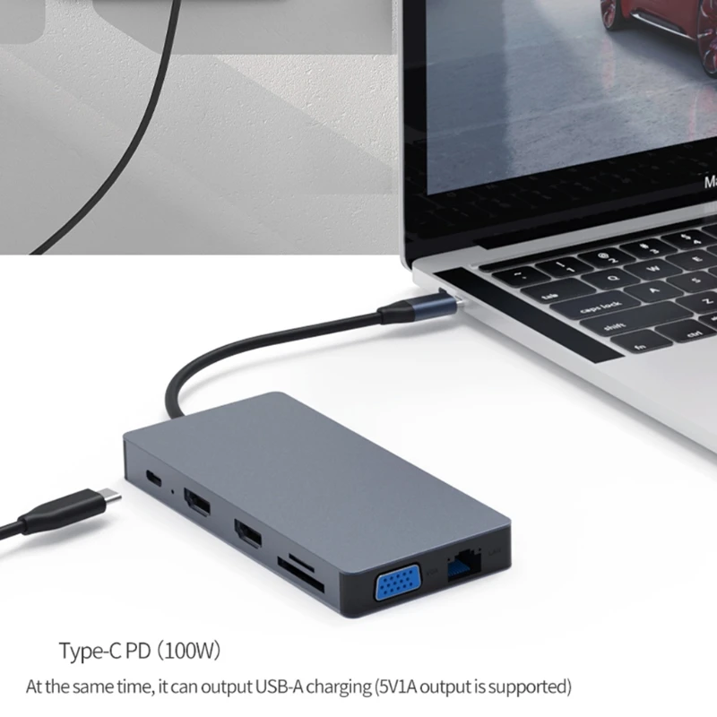

2021 Новый Blueendless 12 в 1, Тип C, HDMI-совместимый USB3.0 сплиттер SD TF PD100W Rj45