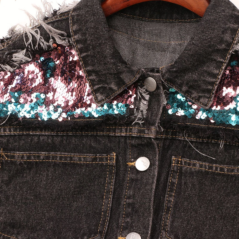 Babyinstar Spring Kids Coats For Girls Children Clothing Sequins Deign Jacket Baby Girls Clothes Boys Denim Jacket Outwear