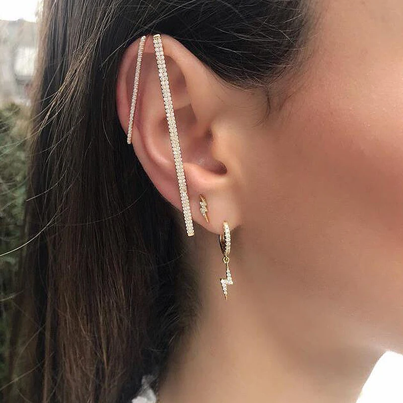 Женские серьги с радужной молнией простые серьги-подвески серебристого цвета