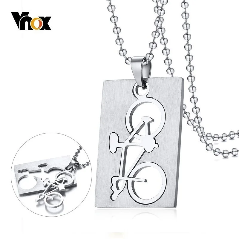 Vnox Mens Necklace Stainless Steel Bike Pendant Removable Bicycle Unique Punk Male Jewelry