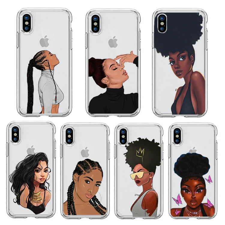 Мягкий чехол для телефона Melanin Poppin с Африканской черной девушкой iPhone 11Pro 12 XR X XS MAX