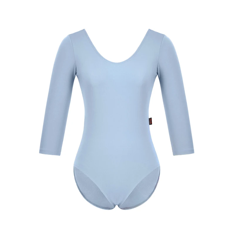 Женский эластичный однотонный купальник с длинным рукавом для балета взрослых