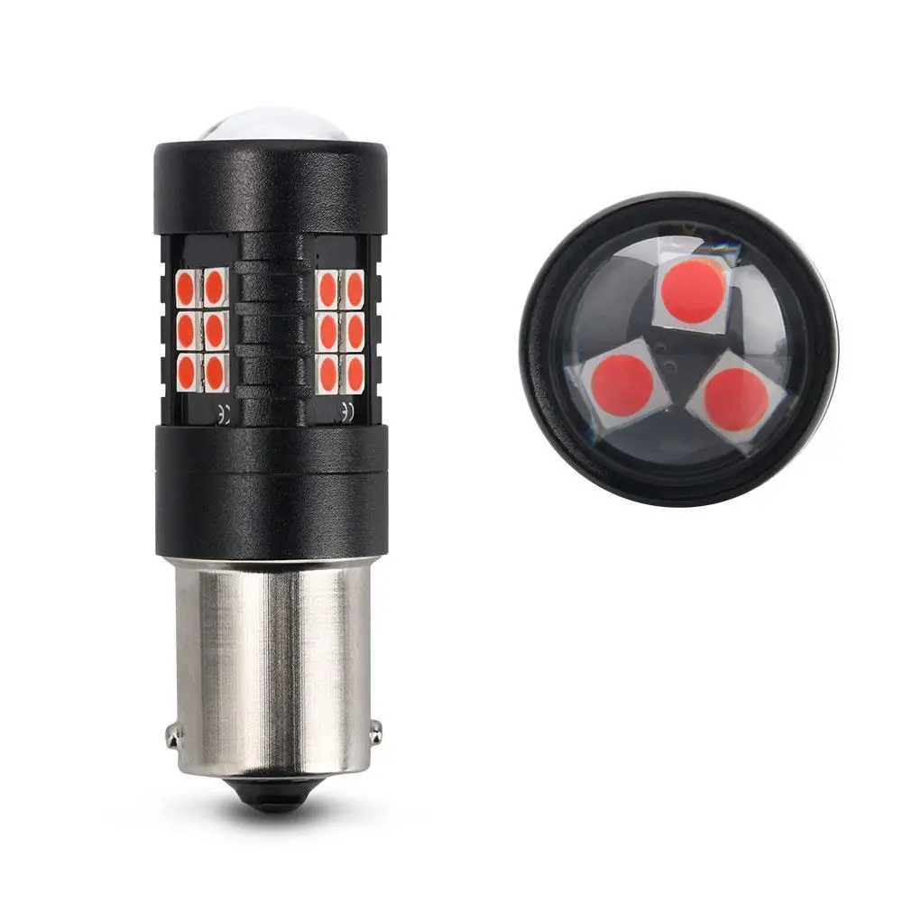 

Red 1157 LED Brake Light BA15S 21SMD Strobe Flashing Brake Tail Stop Lamp Accessories Blinking Bulb W6M0