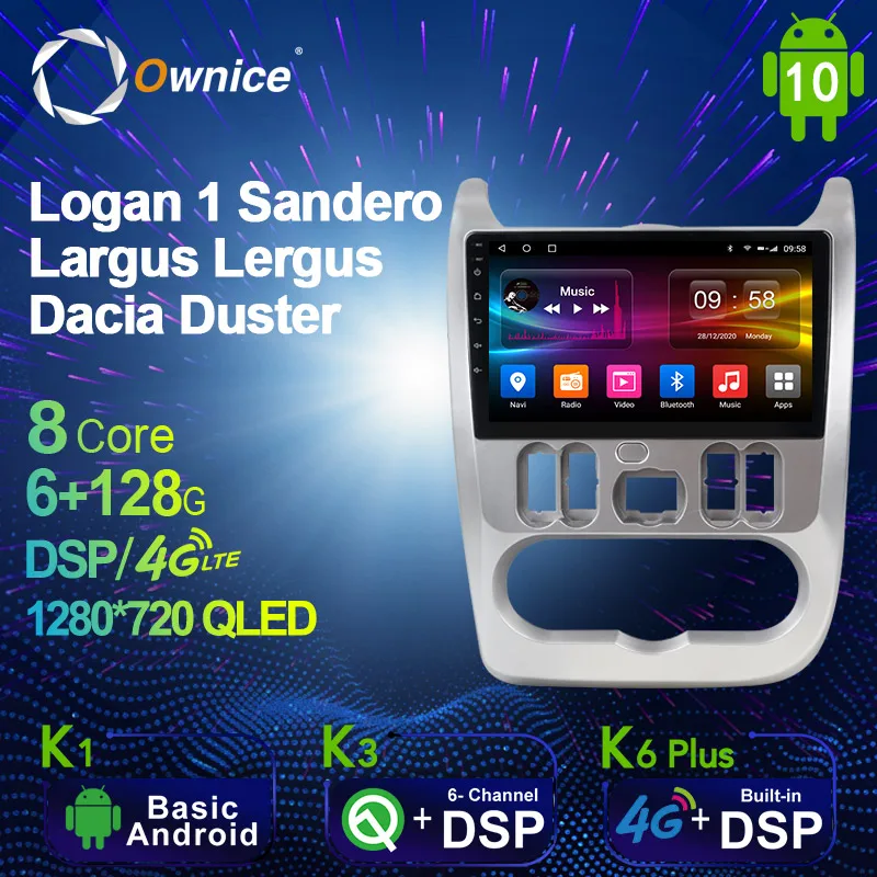 

Автомагнитола для Renault Logan 1, Sandero, Lada Largus, Lergus, Dacia Duster, 4G, LTE, 8 ядер, 1280x720, Android 10,0
