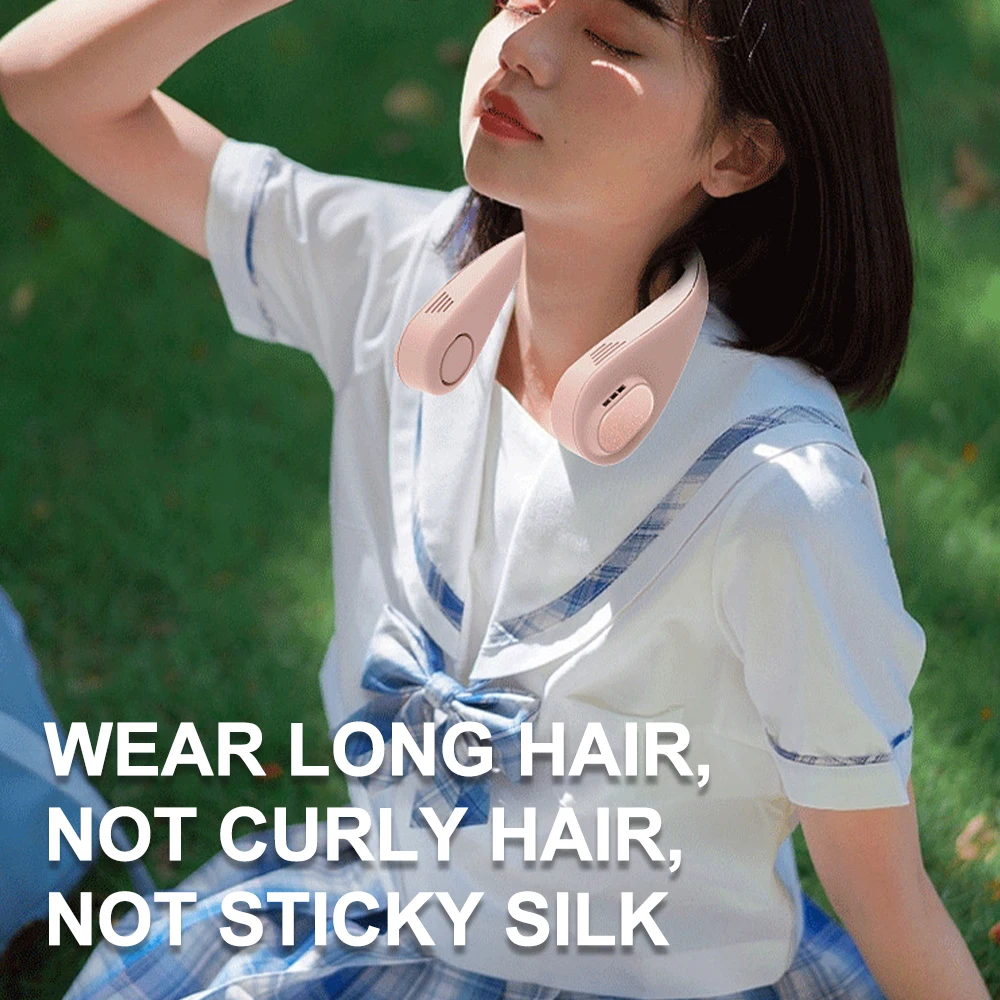 

Mini Leafless Hanging Neck Fan Portable Cooling Fan USB Rechargeable Outdoor Sports Mute Outdoor Ventilator Heat Relief Artifact