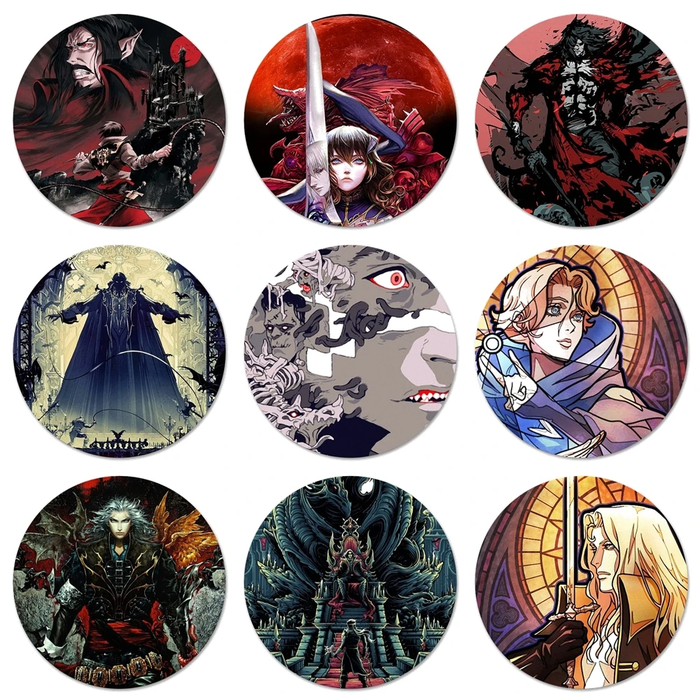 Castlevania Art poster Icons Pins Badge Decoration Brooches Metal Badges For Clothes Backpack Decoration