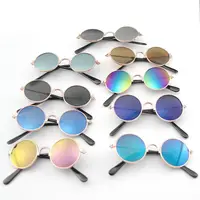 Funny Cute Cat Small Dog Sunglasses Classic Retro Circular Round Metal Prince  Eye-Wear Photos Props Accessories Cosplay Costume