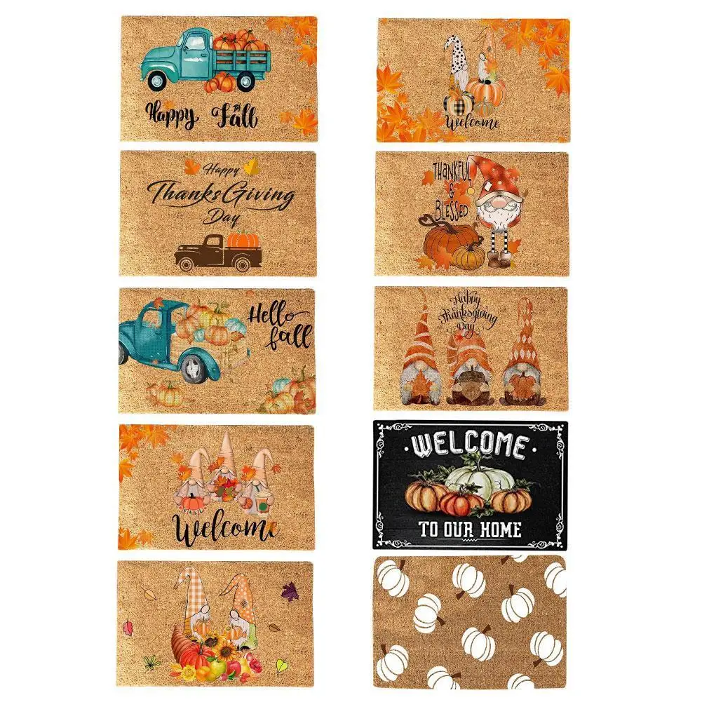 

Коврик придверный, забавная ко Дню благодарения, нескользящий, осень, коврик для входной двери