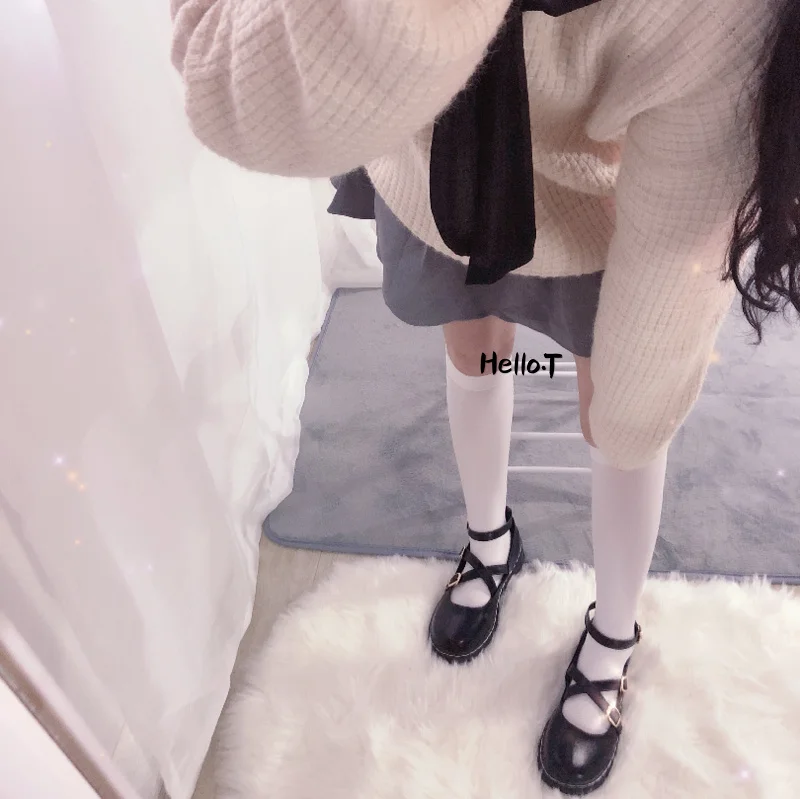 

Women Shoes Loli Sweet Lolita Shoes Platform Round Head Thick Heel Cross Bandage Women Shoes Kawaii Cosplay Mary Jane Shoes 2021